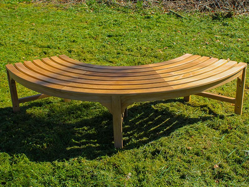 Teak Backless Contour Bench 