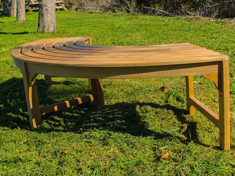 Teak Backless Contour Bench 