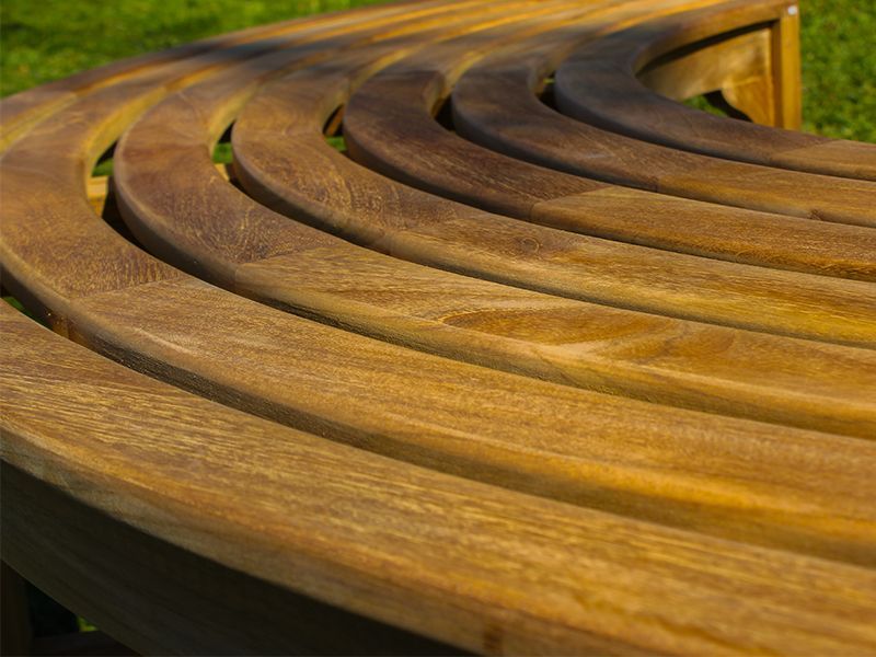 Teak Backless Contour Bench 