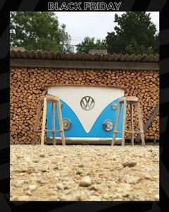 Indian VW Bus Bar Counter | Blue And White