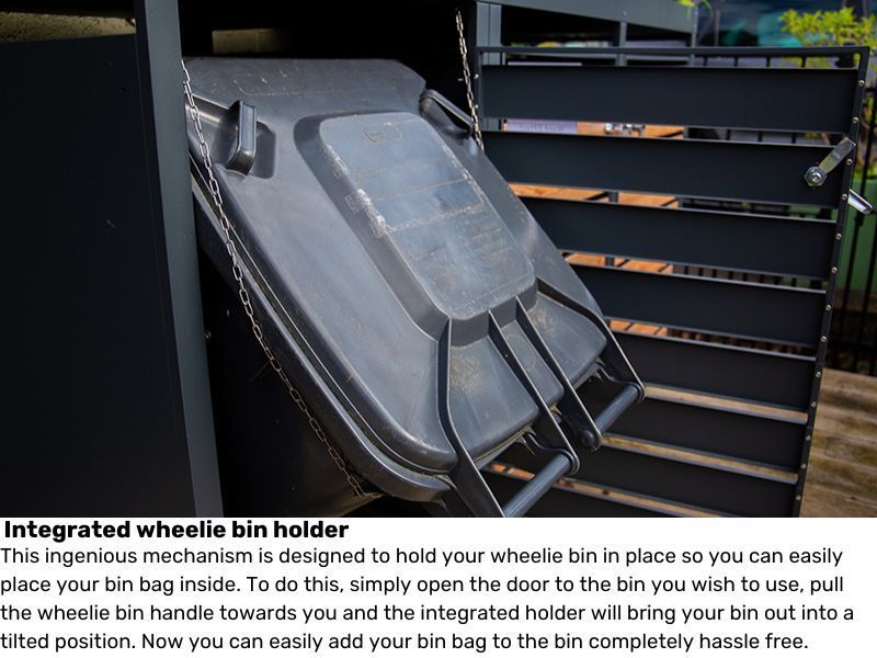 Galvanized Steel Wheelie Bin Cover With Planters | Single