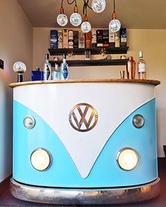 Indian VW Bus Bar Counter | Blue And White
