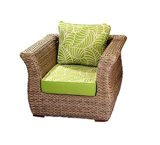 Montana Reversible Chair Cushion | Jungle Leaf Apple Green