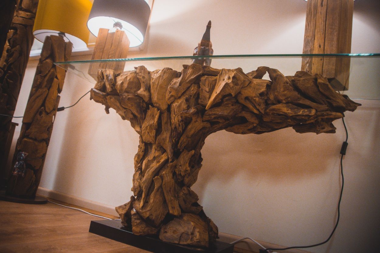 Regina Teak Root Console Table