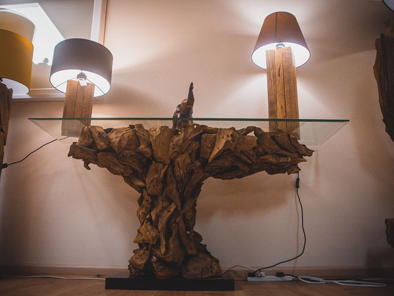 Regina Teak Root Console Table