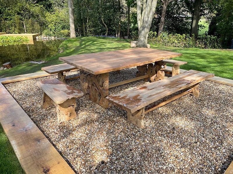 Wholesale Nature Teak Bench Set 3m