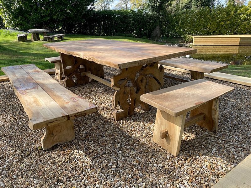 Wholesale Nature Teak Bench Set 3m