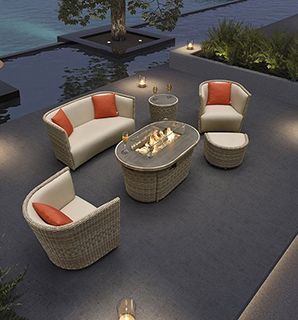 St. Tropez 6 Piece Suite With Firepit 