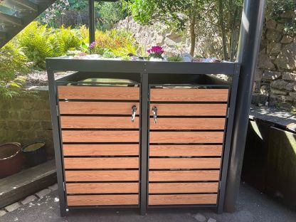 Wholesale Galvanized Steel Wheelie Bin Cover With Planters | Double