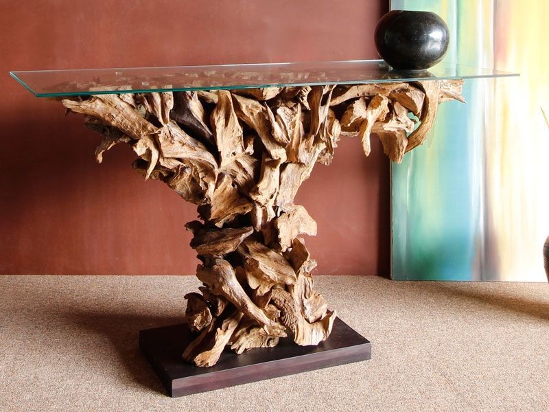 Regina Teak Root Console Table