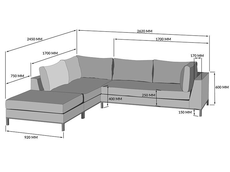 Sicilie Corner Sofa Unit (Left) 