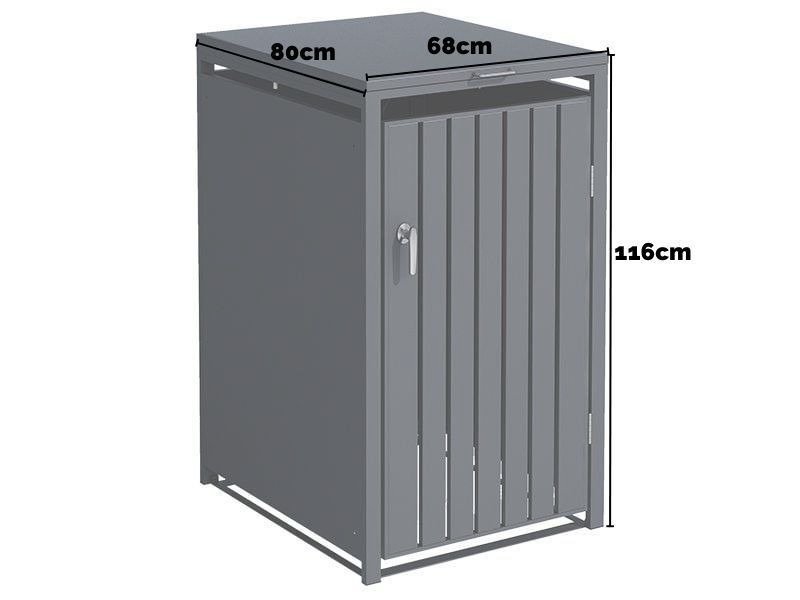 Wholesale Anthracite Galvanized Steel Wheelie Bin Cover | Single