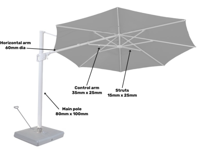 Sorrento Cantilever Parasol 3.5M