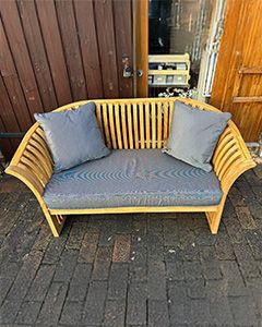 Spring Bench Cushion | Black Pinstripe