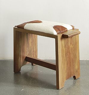 Wholesale Sage Stool With Goat Leather 
