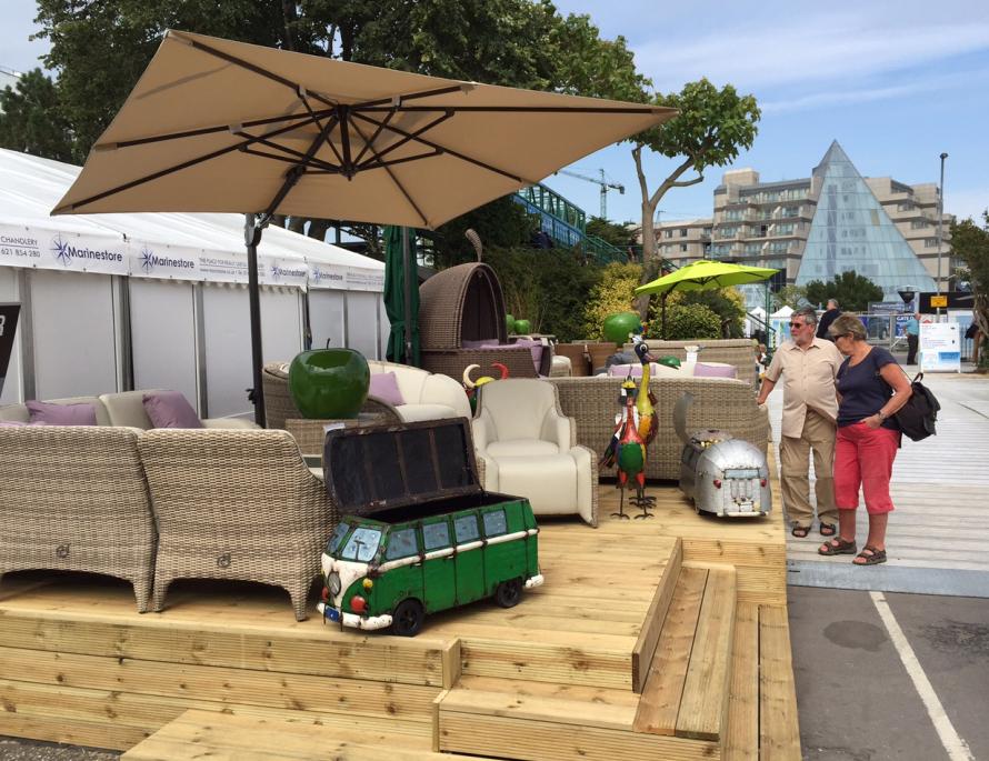Luxor Marine Grade Furniture on our Trade Stand in Southampton 