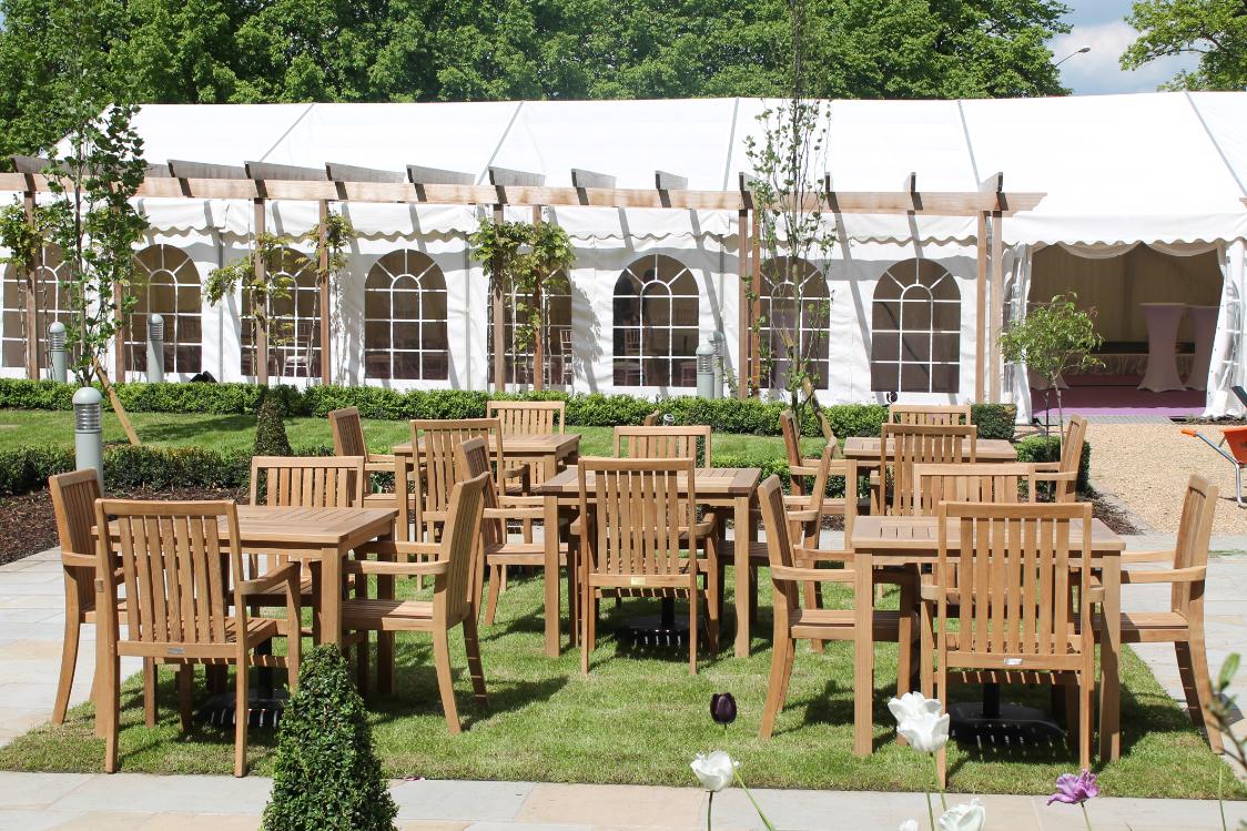 Warwick Square Table Sets on location at Binswood