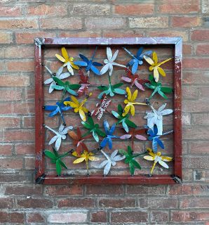Wholesale Dragonfly Square Framed Wall Panel