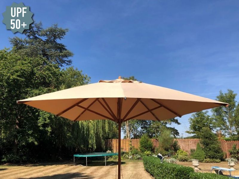 Wholesale Bamboo 3.5m X 2.5m Rec Parasol Beige 
