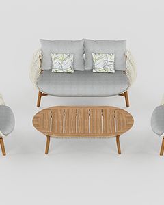 Wholesale Vasca Rope 2 Seater Sofa Set | Beige Frame