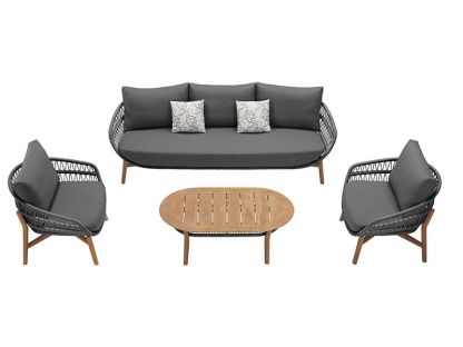 Wholesale Vasca Rope 3 Seater Sofa Set| Dark Grey