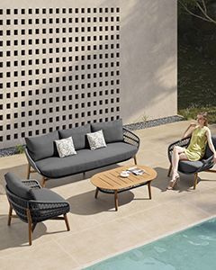 Wholesale Vasca Rope 3 Seater Sofa Set| Dark Grey