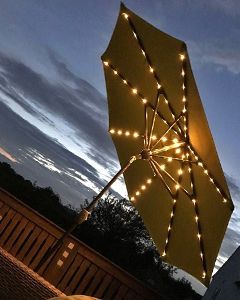 Wholesale Verona Parasol with USB Charger & LED Lights 