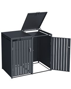 Wholesale Anthracite Galvanized Steel Wheelie Bin Cover | Double