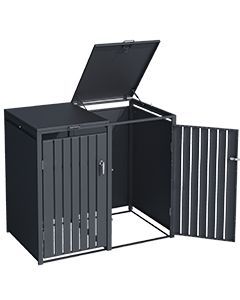 Wholesale Anthracite Galvanized Steel Wheelie Bin Cover | Double