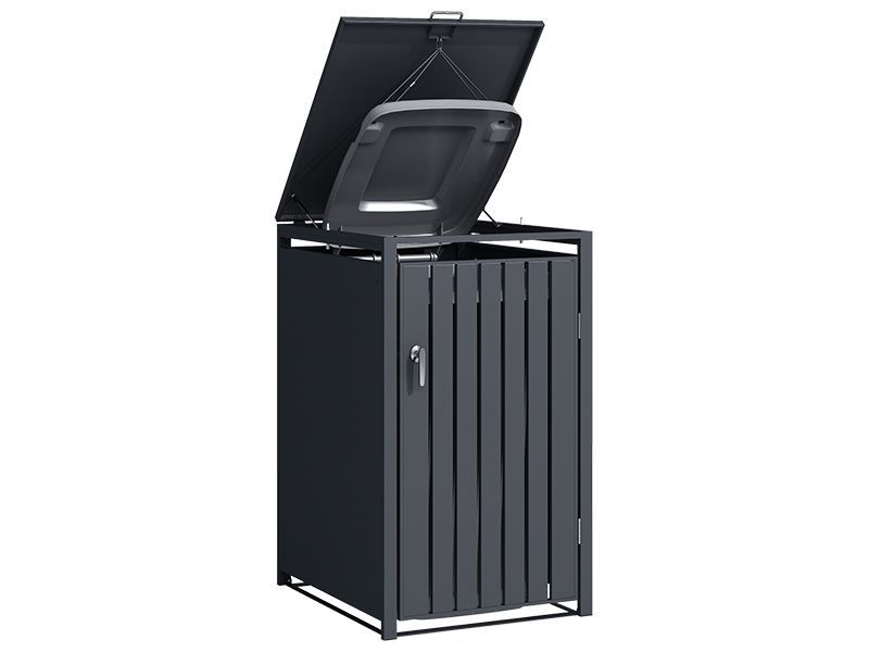 Wholesale Anthracite Galvanized Steel Wheelie Bin Cover | Single