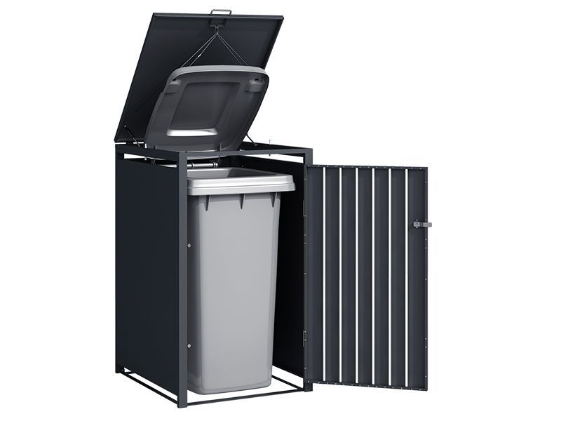 Wholesale Anthracite Galvanized Steel Wheelie Bin Cover | Single