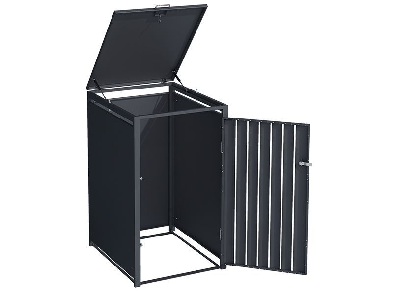 Wholesale Anthracite Galvanized Steel Wheelie Bin Cover | Single
