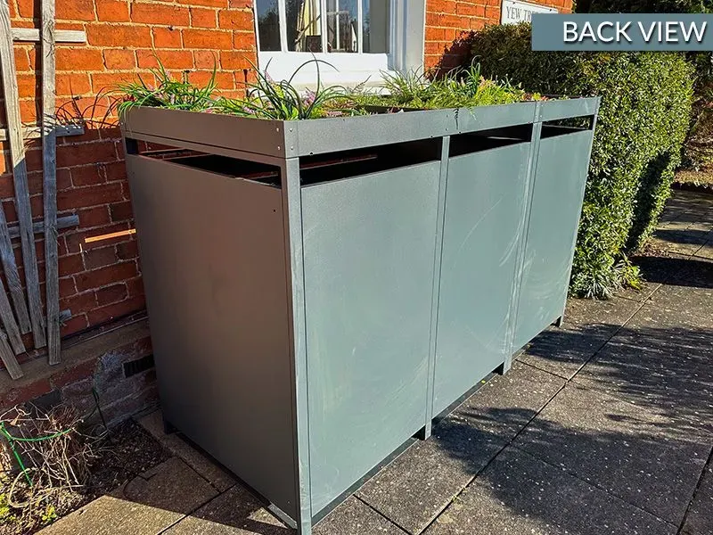 Wholesale Galvanized Steel Wheelie Bin Cover With Planters | Triple | Pre-Order