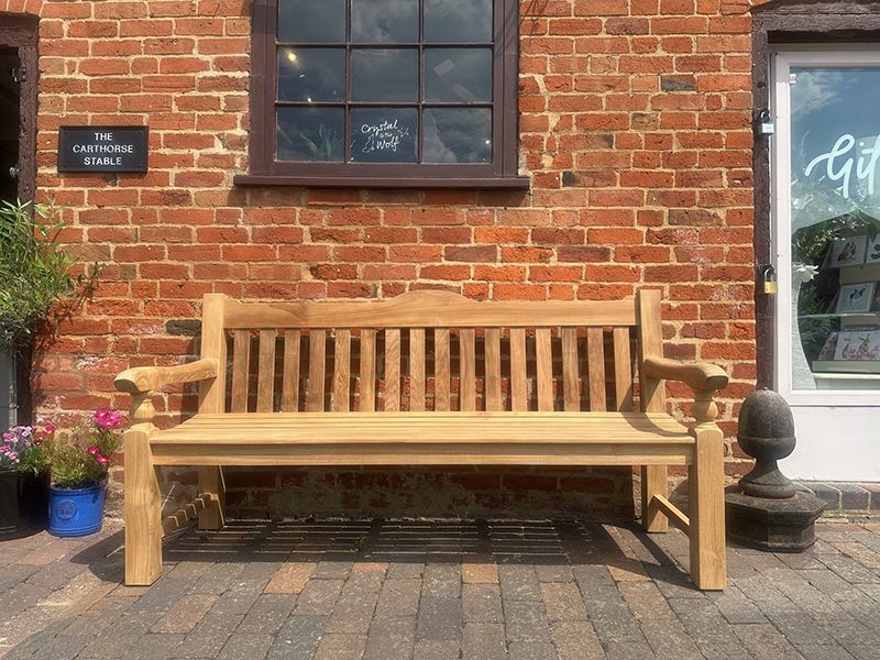 Teak Windsor Bench 1.8m-Garden Furniture Centre-MidInstock,instock,MidRange,park benches,Benches,Teak Benches Benches,Teak Benches,Memorial Benches-{collection_title}