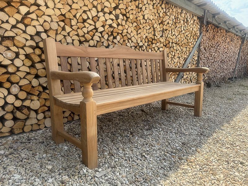 Teak Windsor Bench 1.8m-Garden Furniture Centre-MidInstock,instock,MidRange,park benches,Benches,Teak Benches Benches,Teak Benches,Memorial Benches-{collection_title}