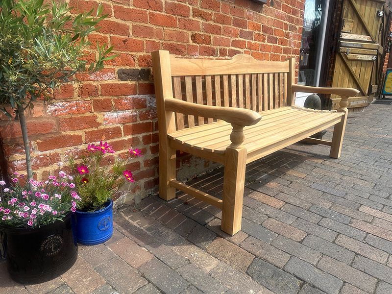 Teak Windsor Bench 1.8m-Garden Furniture Centre-MidInstock,instock,MidRange,park benches,Benches,Teak Benches Benches,Teak Benches,Memorial Benches-{collection_title}