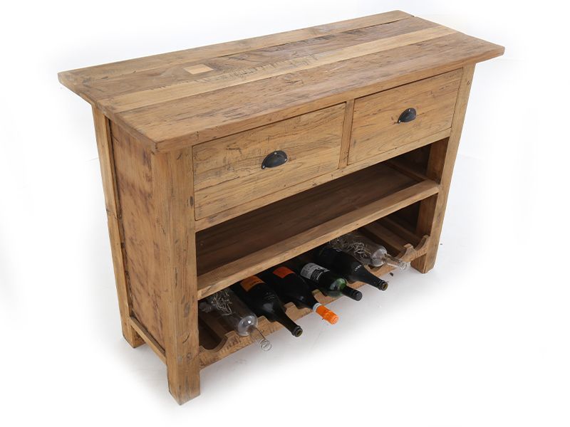 Wholesale Rustic Teak Console Table With Wine Rack