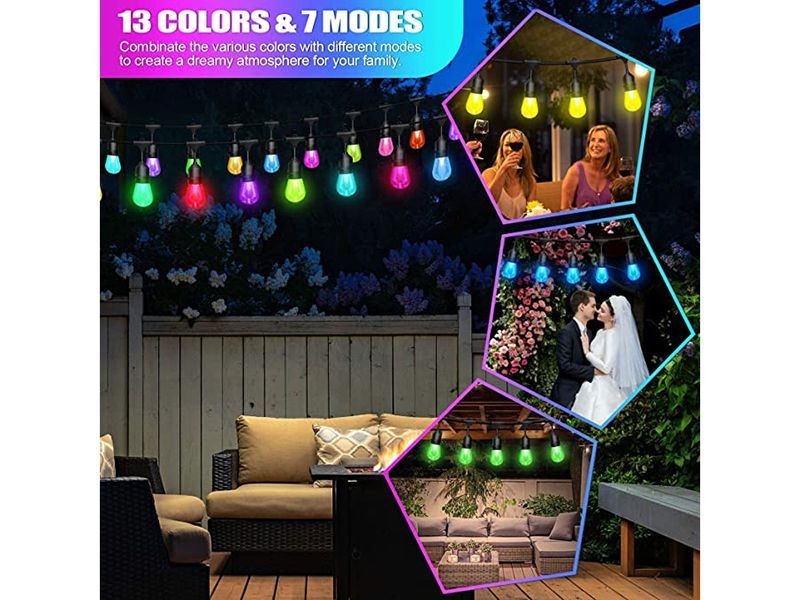 Multicoloured Solar LED Festoon String Lights | KS