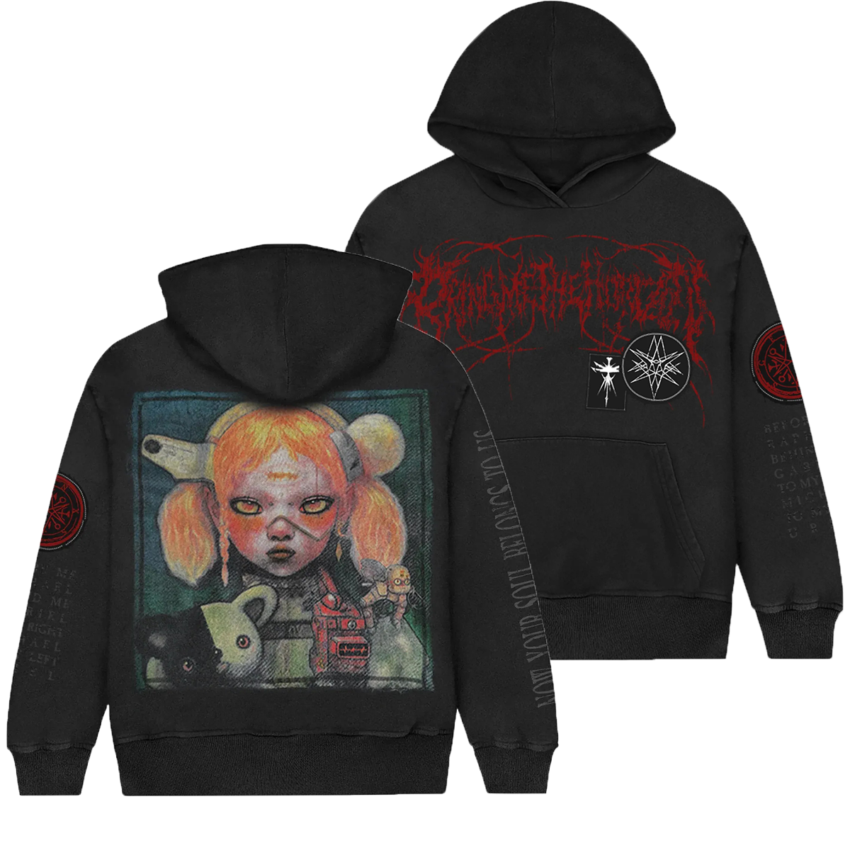 Bring Me The Horizon Unisex Washed Zip Up Hoodie
