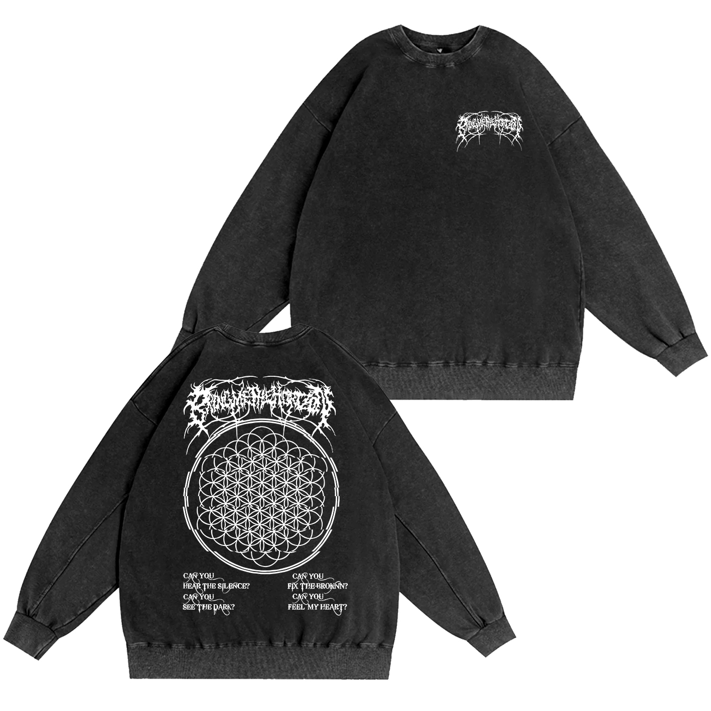 Bring Me The Horizon Unisex Washed Crewneck Sweatshirt