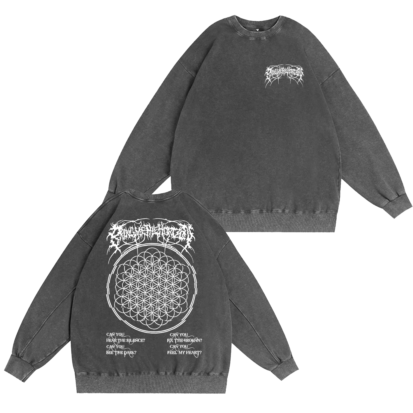 Bring Me The Horizon Unisex Washed Crewneck Sweatshirt