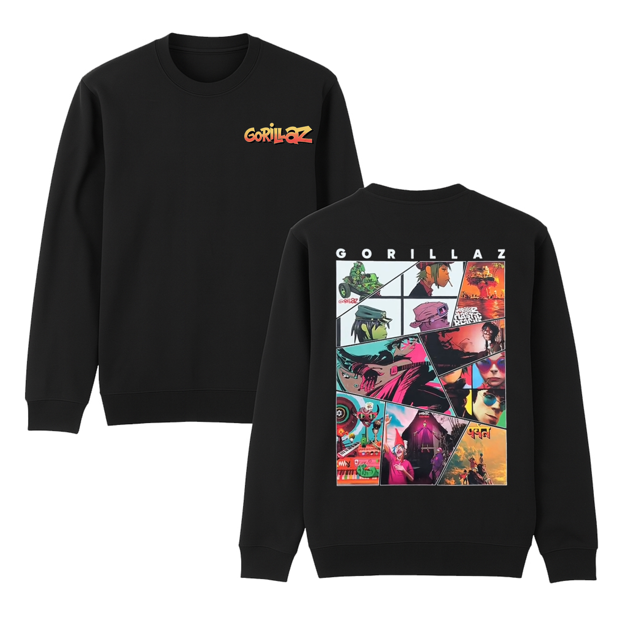 Gorillaz, Rock Music  Unisex Cotton Creneck Sweatshirt