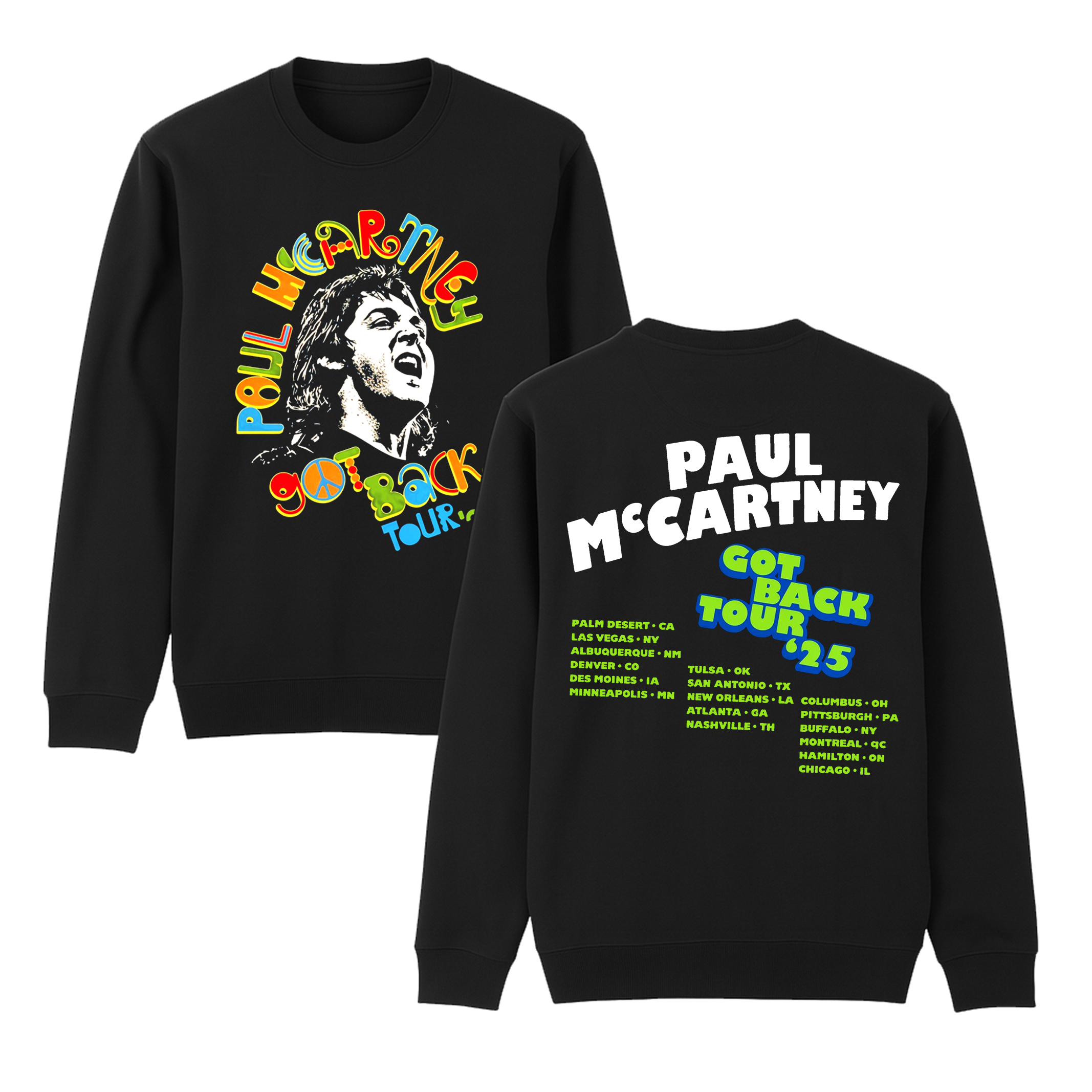 Paul McCartney The Tour Continuous 2025,Beatles Fan Gift Unisex Cotton Creneck Sweatshirt
