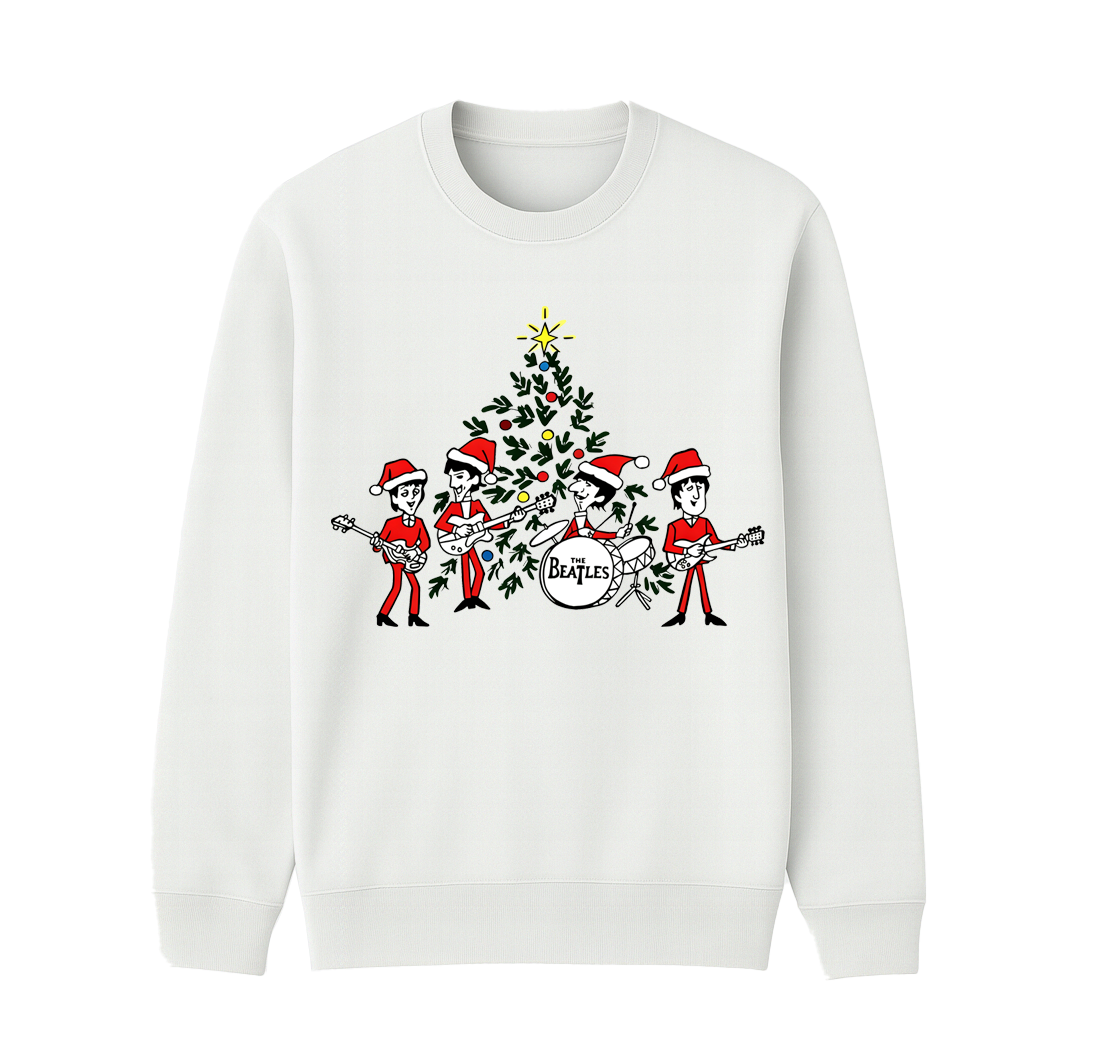 The Beatles Christmas Unisex Cotton Creneck Sweatshirt