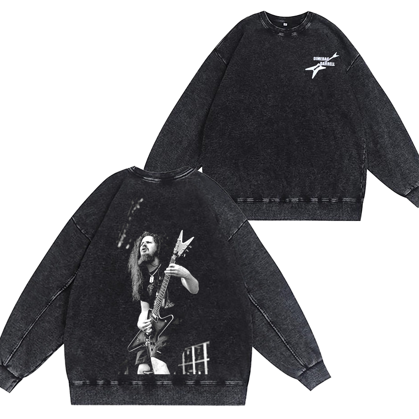 Dimebag Darrell,Pantera Unisex Washed Crewneck Sweatshirt
