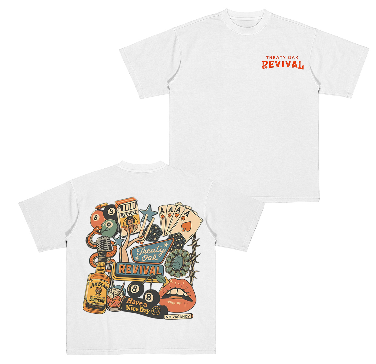 Treaty oak Revival,Retro Bar Cowboy Graphic  Cotton Unisex T-shirt