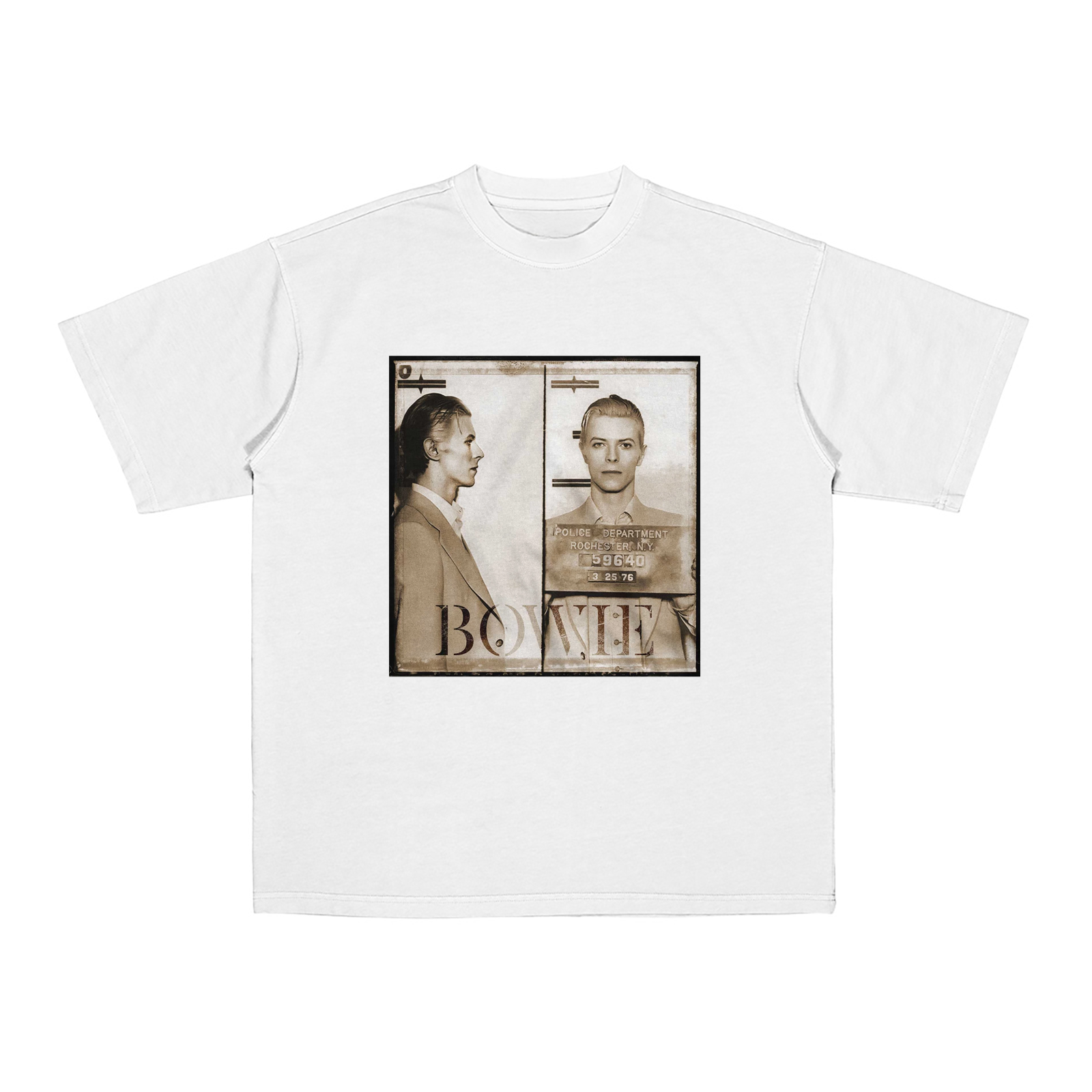 David Bowie Mug Shot Cotton Unisex T-shirt