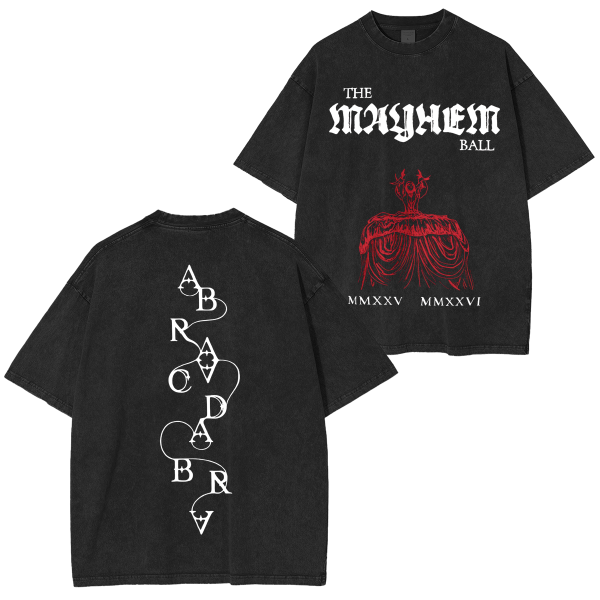 Mayhem Ball Red Dress,Abra-Ca-Dabra Washed Unisex T-Shirt