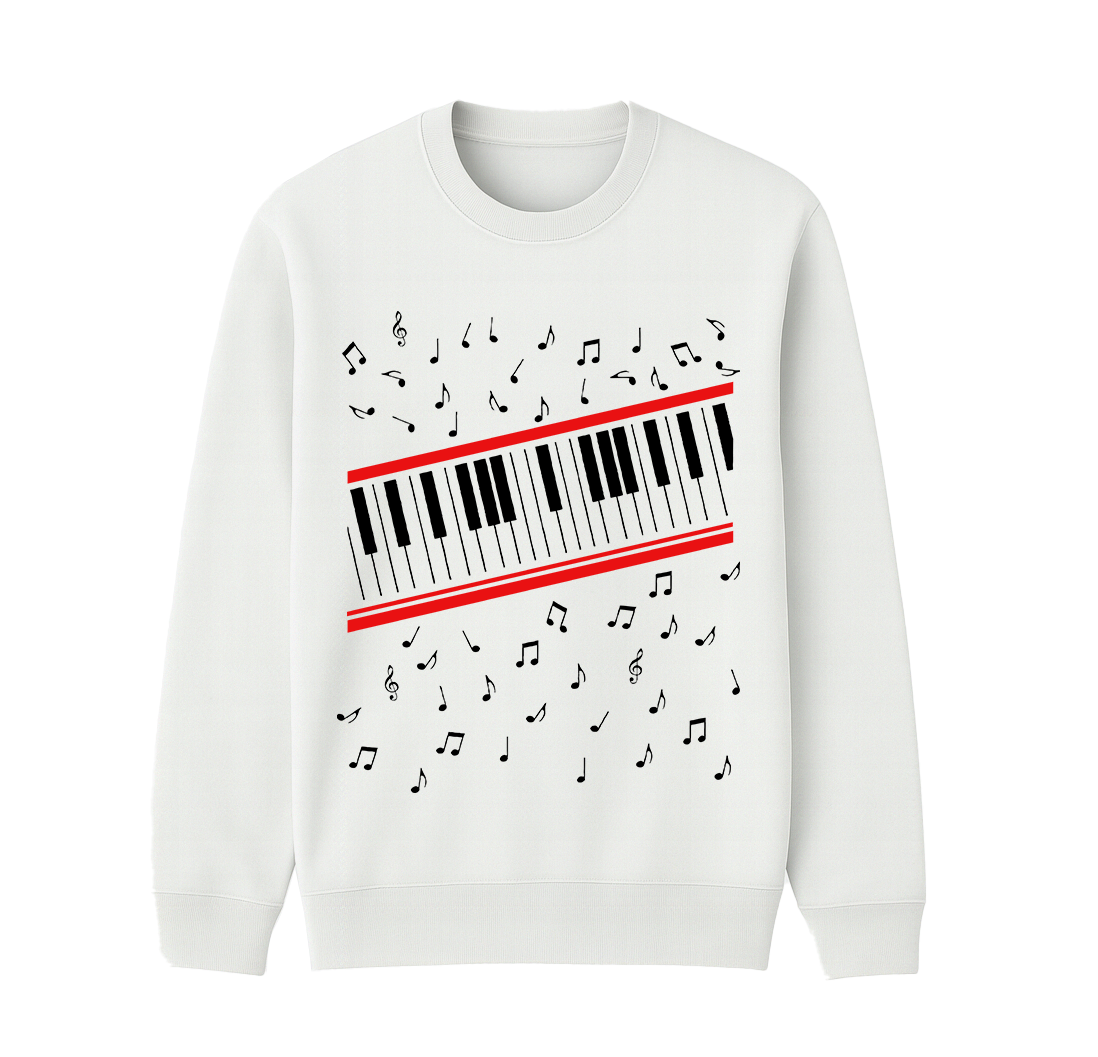 Michael Jackson Beat It Piano Keys Unisex Cotton Creneck Sweatshirt