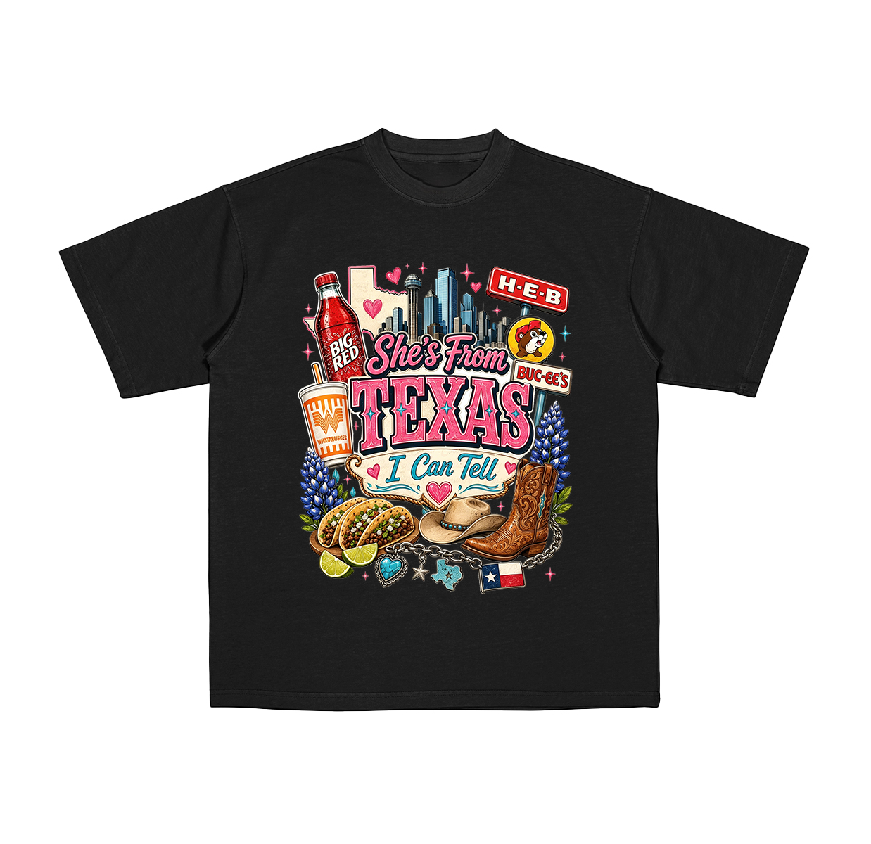 She's From Texas I Can Tell ,Ella Langley Vintage Texas Pride Graphic Cotton Unisex T-shirt